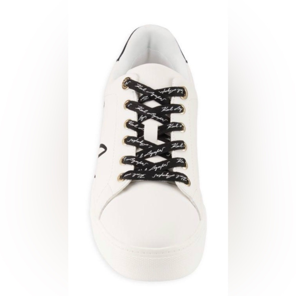 NEW [Karl Lagerfeld] Candace Signature Logo Sneakers Black/White Women’s 6 & 6.5 - Picture 3 of 12